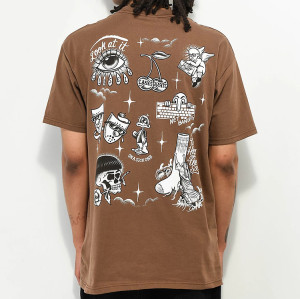 Custom T-shirt | Brown T-shirt | Printed T-shirt | Fashion graffiti T-shirt | Latest T-shirts