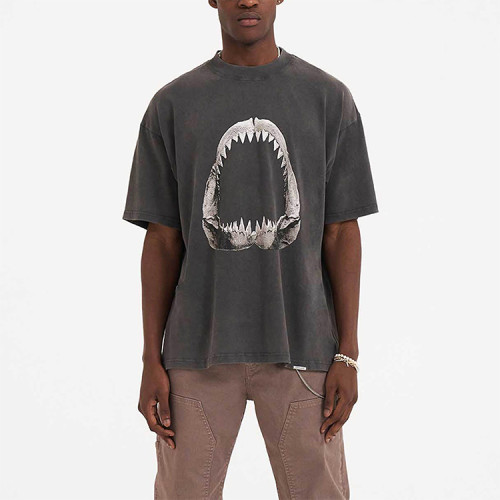 Custom T-shirt | Fashion casual T-shirt | Custom shark teeth graphic t-shirt | Breathable t-shirt