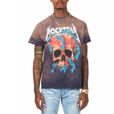 Custom Mens Graphic Printed T Shirts | Pattern | Skull | Washed | Disstressed | O-Neck | Silk Screen Print