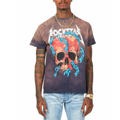 OEM t-shirt | Men's graphic printed t-shirts | Washed t-shirts | Ripped tee | Silk screen print