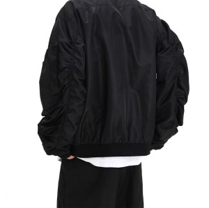 Oem jacket | Black jacket | Flame embroidered jacket | Loose jacket | Zippered jacket | Men's jacket