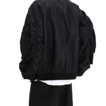 Oem jacket | Black jacket | Flame embroidered jacket | Loose jacket | Zippered jacket | Men's jacket