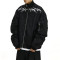 Oem jacket | Black jacket | Flame embroidered jacket | Loose jacket | Zippered jacket | Men's jacket