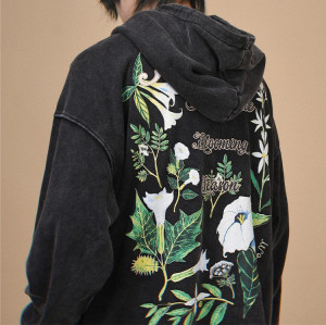 Custom hoodies | Floral print hoodie | Black hoodies | Artistic hoodie | Fashion retro hoodies