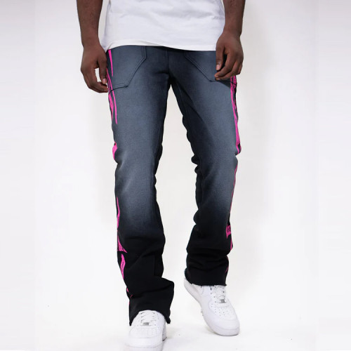 Custom men's streetwear pants | Silk screen printed | Stacked | Plus size pants | Custom logo