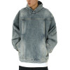 Oem hoodie | Light blue denim hoodie | Loose casual hoodie | Comfortable hoodie | Solid color hoodie