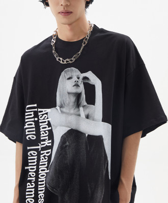 Custom T-shirt | Portrait print t-shirt | Loose t-shirt | Wicking t-shirt | Street wear t shirts