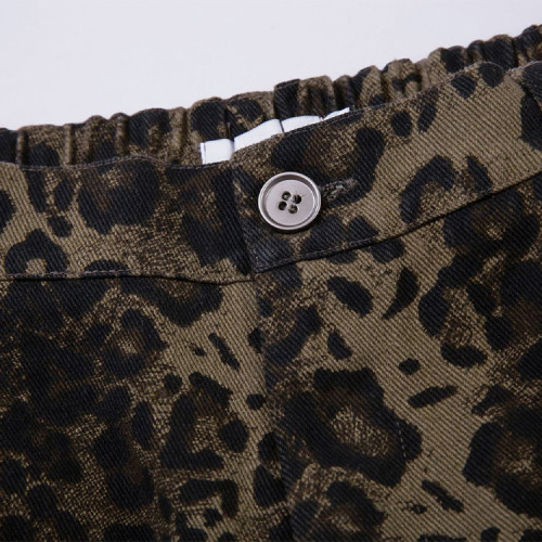 Custom shorts | Leopard print shorts | Black and brown shorts | Single button shorts | Fashion short