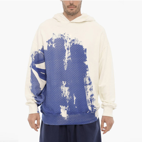 Custom Mens Hip Hop Hoodies | Over Printed | White | Oversized | Cotton | Hooded | OEM