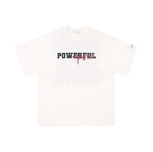 OEM T-shirt | Alphabet print t-shirt | Cotton t-shirt | Red splash ink t-shirt | Crew neck t-shirt