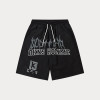 OEM shorts | Green loose shorts | Drawstring shorts | English print shorts | Fashion street shorts