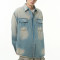 Oem jacket | Light blue jacket | Faded denim jacket | Casual vintage jacket | Flap pockets jacket