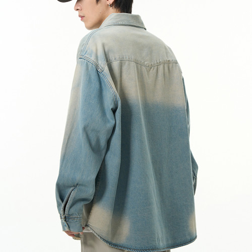 Oem jacket | Light blue jacket | Faded denim jacket | Casual vintage jacket | Flap pockets jacket