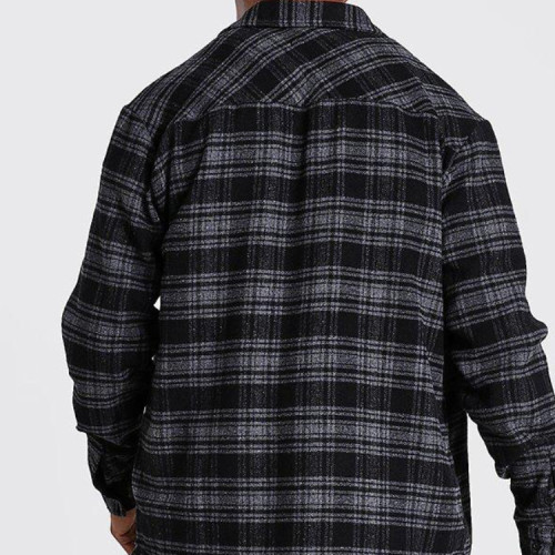 Oem jacket | Black and grey jacket | Plaid shirt jacket | Cotton shirt jacket | Long-sleeved jacket