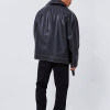 Oem jacket | Men's black leather jacket | Leather jacket with collar | Short leather jacket