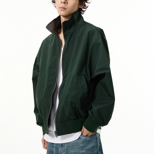 Oem jacket | Dark green light jacket | Zipped jacket | Jacket with pockets | Minimalist daily jacket