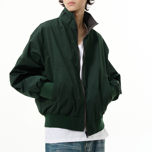 Oem jacket | Dark green light jacket | Zipped jacket | Jacket with pockets | Minimalist daily jacket