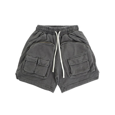 OEM shorts | Grey cargo shorts | Cotton shorts | Drawstring shorts | Metal zipped pocket design