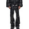 OEM pants | Black leather pants | Fashion street pants | Extra length straight pants