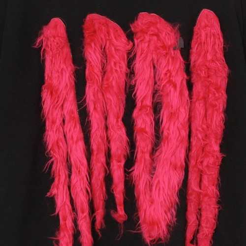 Custom T-shirt | Red fluffy T-shirt | Fashion forward flocked crafted T-shirt | High-quality t-shirt