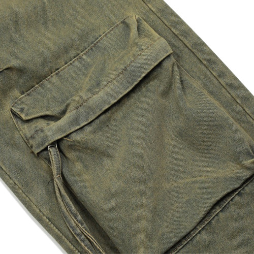 OEM pants | Make old washed blue denim pants | Practical multi-pocket pants | Outdoor versatile pant