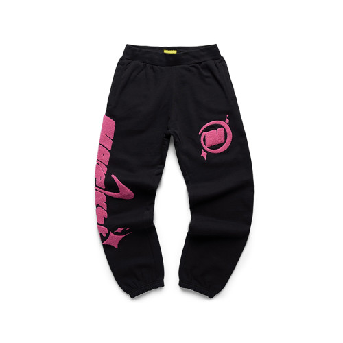 OEM pants | Pink embroidered pants | Street sports pants | High stretch pants | Cotton pants