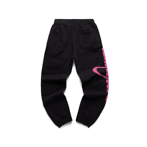 OEM pants | Pink embroidered pants | Street sports pants | High stretch pants | Cotton pants