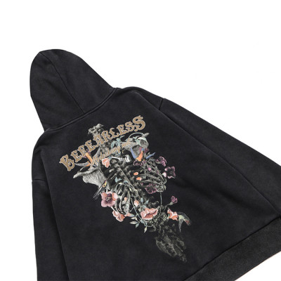 Custom hoodies | Printed hoodie | Floral print hoodie | High-end quality hoodie | Washed Hoodie