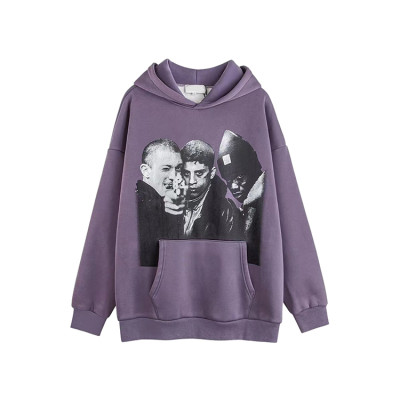Custom hoodies | Black and white portrait hoodie | Purple hoodie | Street printed hoodies