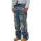 OEM pants | Light blue ripped pants | Vintage ripped pants | Street denim pants | Line printed pants