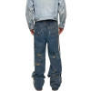 OEM pants | Light blue ripped pants | Vintage ripped pants | Street denim pants | Line printed pants