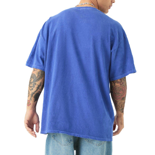 OEM T-shirt | Men's blue t-shirt | Soft cotton short sleeve tee | Trendy letter printed t-shirts