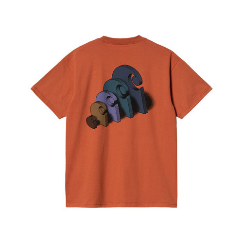 OEM T-shirt | Orange skateboard t shirt | Abstract art graphic t-shirt | Colourful printed t-shirts