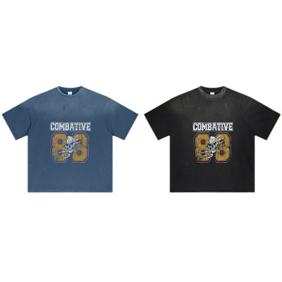 OEM T-shirt | Blue skateboard t-shirt | Sports t-shirt | Washed t-shirt | Vintage printed t-shirt