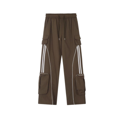 OEM pants | Dark brown hip hop pants | Elasticated Stretch Waist | 3D zipped pockets | Quick-drying