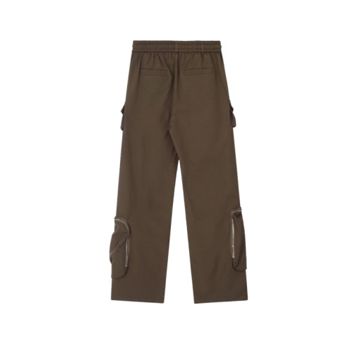 OEM pants | Dark brown hip hop pants | Elasticated Stretch Waist | 3D zipped pockets | Quick-drying