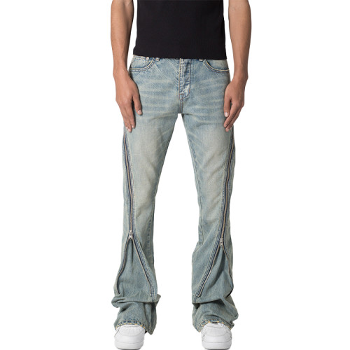 OEM pants | Double side zipper pants | Solid color pants | High-stretch pants | Slim-fit pants