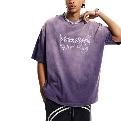 OEM T-shirt | Graffiti style t-shirt | High quality cotton | Sublimation print | Purple tee | Washed