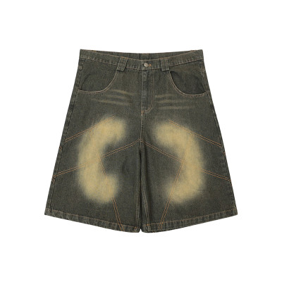 OEM shorts | Vintage style denim shorts | Washed | Dyed spray painted shorts | Large pocket design