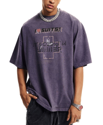 OEM T-shirt | Threaded t-shirt | Graphic print | Purple t-shirts | Anti-pilling | Eco-friendly
