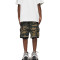 OEM shorts | Vintage camouflage shorts | Multi-pocket utility shorts | Dark greenish brown | Raggedy