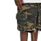 OEM shorts | Vintage camouflage shorts | Multi-pocket utility shorts | Dark greenish brown | Raggedy