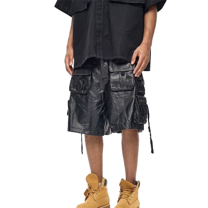 OEM shorts | Multi-pocket black shorts | Loose cargo shorts | Fashion personality | Nylon shorts