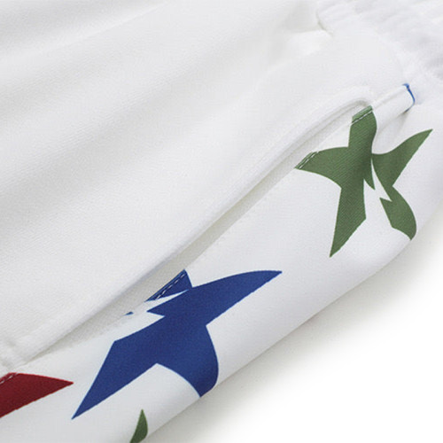 OEM shorts | Colorful star printed shorts | Casual sports style | Cotton white shorts | Breathable