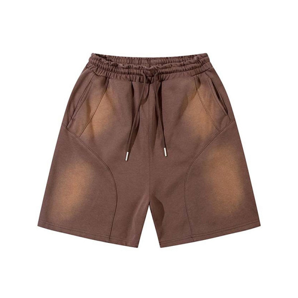 OEM shorts | Brown wash shorts | Solid color shorts | Daily casual style | Custom Logo | 100% Cotton