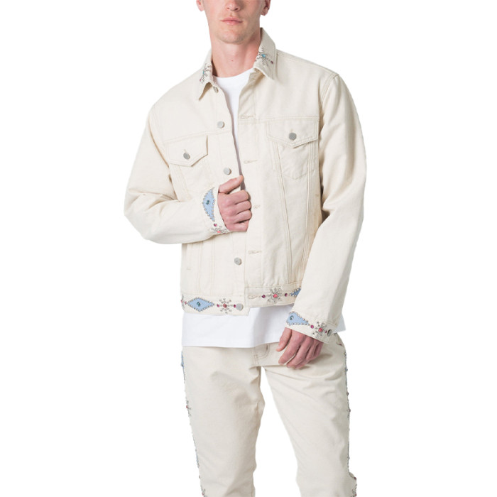 Oem jacket | Cream white denim jacket | Hot drill jacket | Short jackets | 2024 fall new style