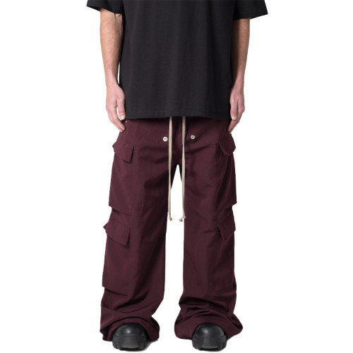 OEM pants | Oversized pants | Overalls | Solid color pants | Casual vacation style | Grapefruit red