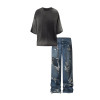 OEM pants | Denim pants | Ripped style pants | Asymmetrical ripped pants | Street hip hop style