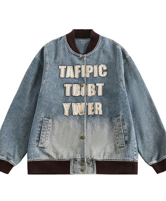 OEM jackets | Blue denim jacket | Wash vintage denim jacket | Embroidered jacket | Patchwork jacket