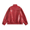 OEM jackets | Fashion red leather jacket | Stand-up collar jacket | Classic style jacket | Thickened